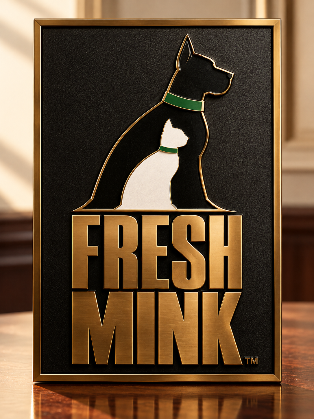 Fresh Mink Pets - Luxury Brand Identity Display Plaque